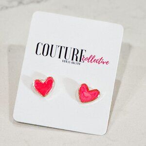 Barbiecore Heart Studs - Pink